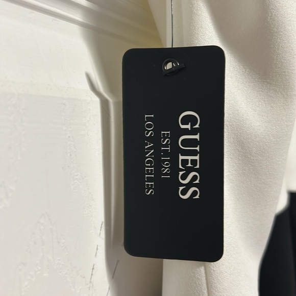 Guess Los Angeles Twisted Front Halter Neck Women's Dress, Ivory & Black Sz 12 - Picture 4 of 5